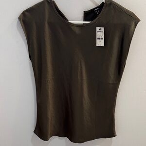 Express Olive Satin Cap Sleeve Camisole